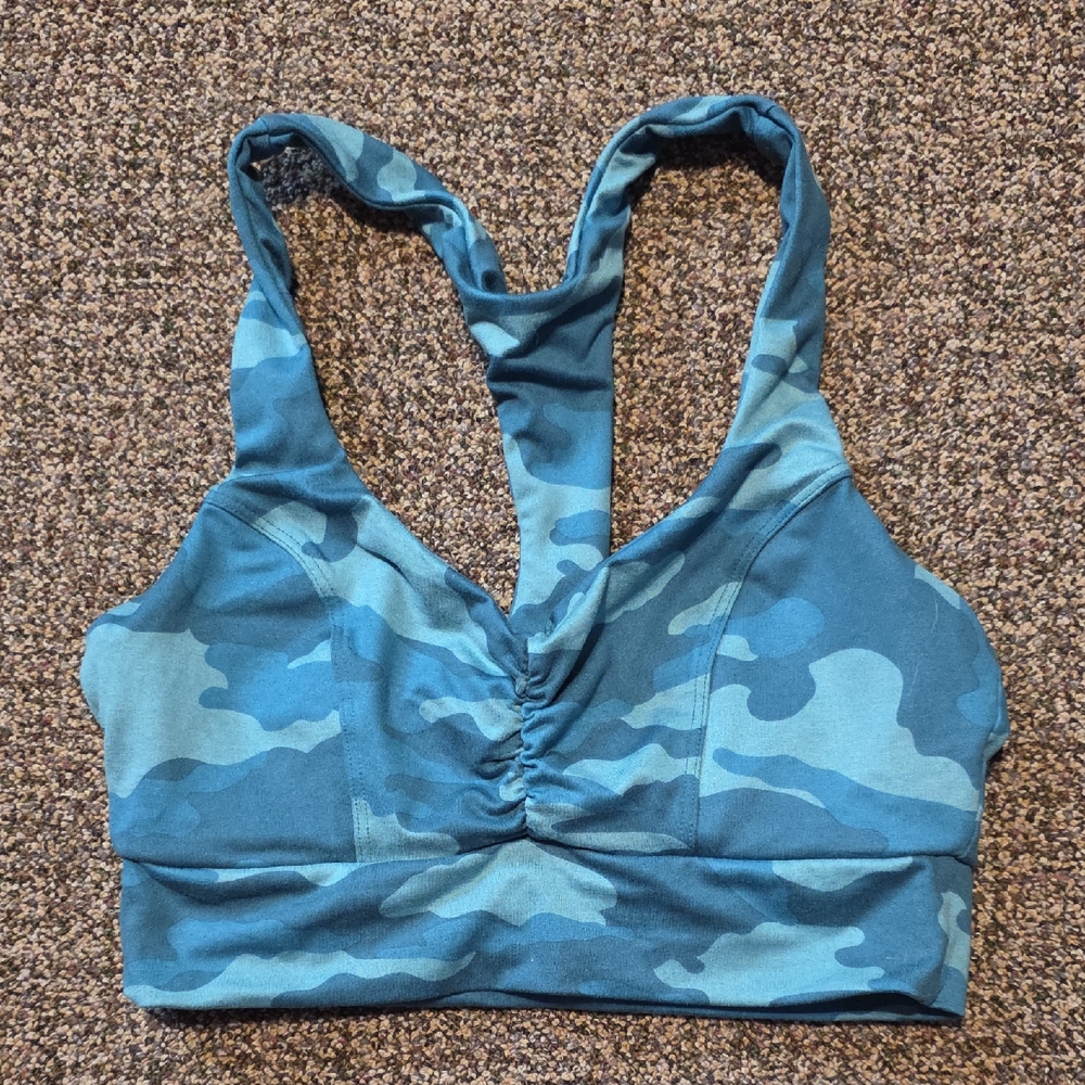 Bombshell Sportswear Blue Camo Bra